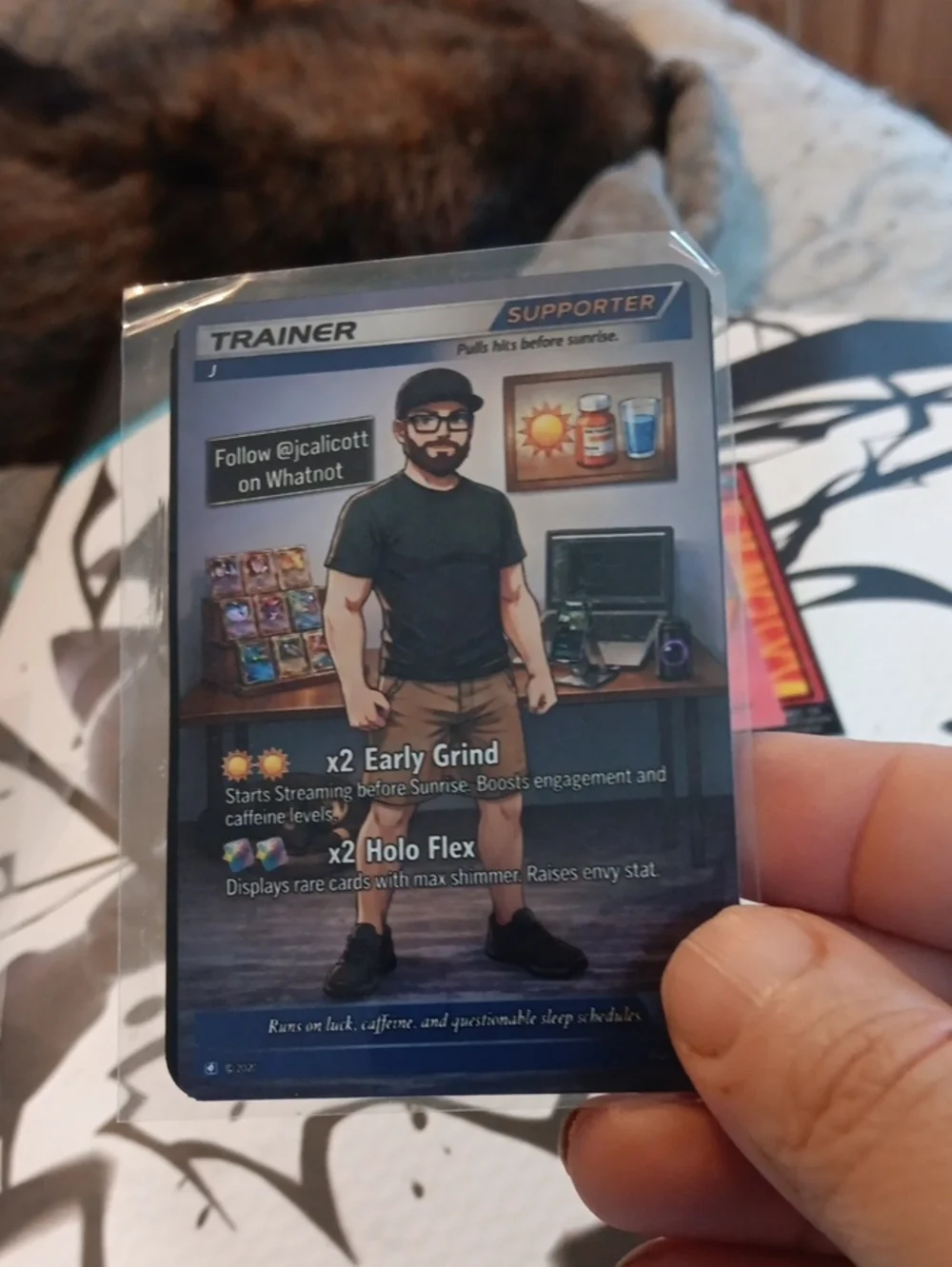 Pokemon Trainer Supporter Card - Black, Brown, Blue